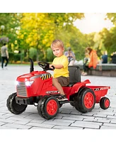 12V Kids Ride On Tractor with Trailer and Remote Control