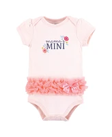 Hudson Baby Girls Cotton Bodysuits 3-Pack