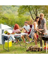 3-Level Height Adjustable Folding Table