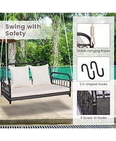 2-Person Outdoor Hanging Chair with Ropes