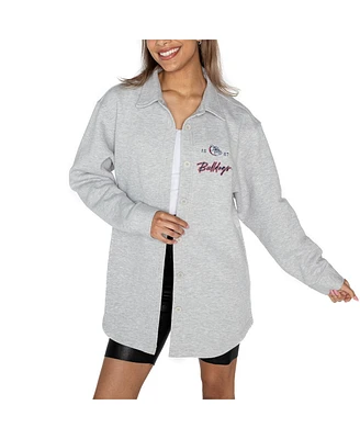 Gameday Couture Women's Ash Gonzaga Bulldogs Foundation Full-Button Long Sleeve Overshirt Top