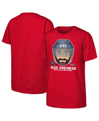 Outerstuff Big Boys and Girls Alexander Ovechkin Red Washington Capitals Nhl All-Time Leading Goal Scorer Emoji T-Shirt