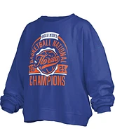 Pressbox Women's Royal Florida Gators 2025 Ncaa Men's Basketball National Champions Barkley Janice Oversized Fleece Pullover Sweatshirt