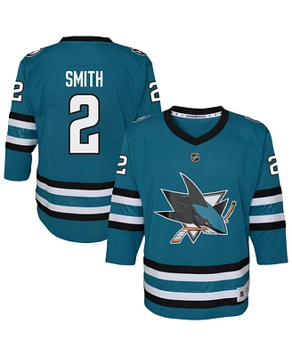 Outerstuff Big Boys and Girls Will Smith Teal San Jose Sharks Home Replica Player Jersey