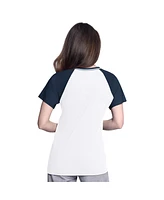 G-iii 4Her by Carl Banks Women's White/Navy New York Yankees Ball Park Raglan V-Neck T-Shirt
