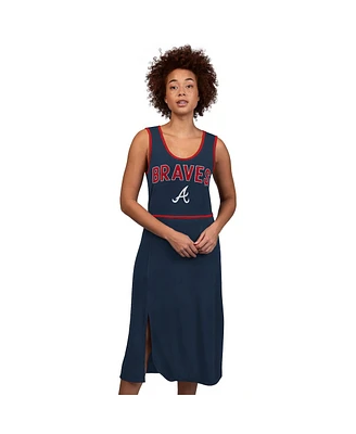 G-iii 4Her by Carl Banks Women's Navy Atlanta Braves Center Field Maxi Dress
