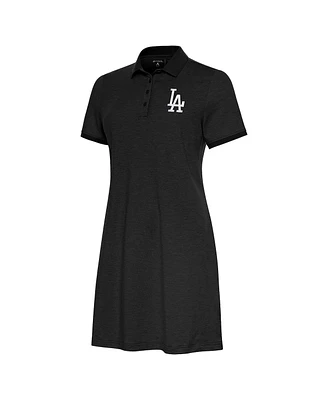 Antigua Women's Black Los Angeles Dodgers Play Through Polo Dress