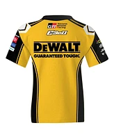 Joe Gibbs Racing Team Collection Big Boys and Girls Yellow Christopher Bell DeWalt Uniform T-Shirt