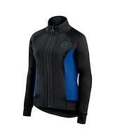 Fanatics Women's Black Chicago Cubs Studio Fitted Full-Zip Gym Track Jacket