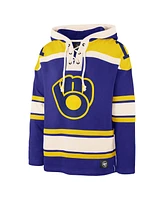 '47 Brand Men's Royal Milwaukee Brewers Superior Lacer Pullover Hoodie