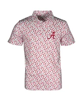 Garb Big Boys and Girls White Alabama Crimson Tide Earnest Allover Print Polo Shirt