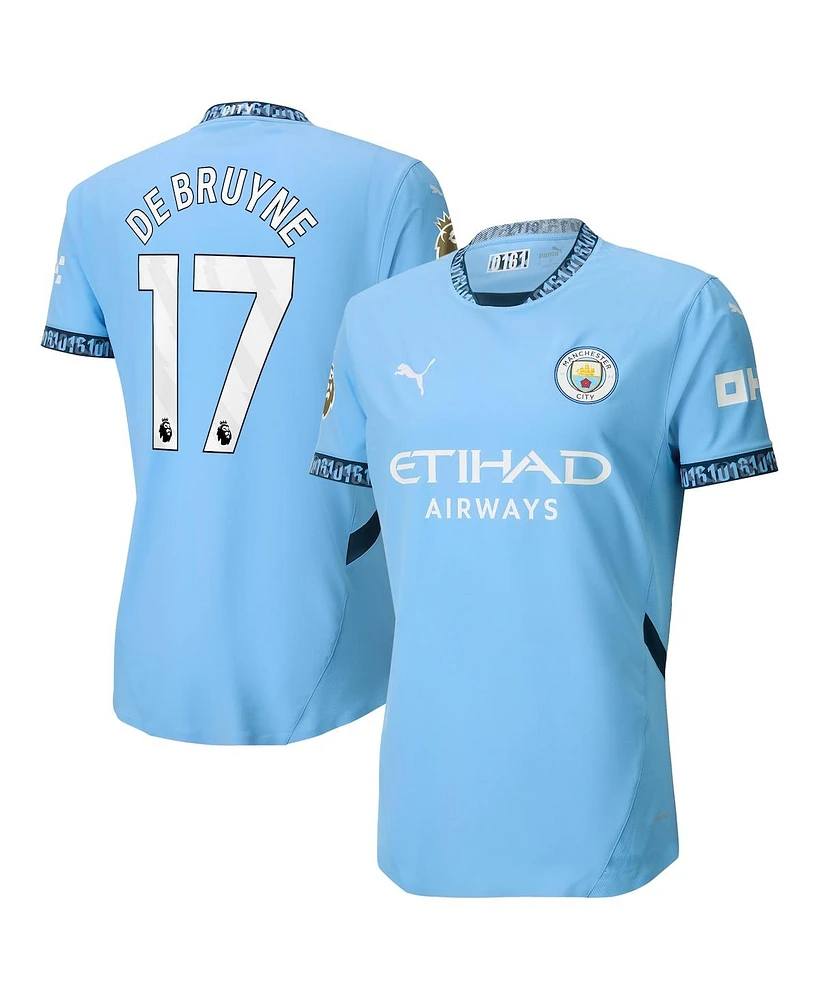 Puma Men's Kevin De Bruyne Light Blue Manchester City 2024/25 Home Authentic Player Jersey