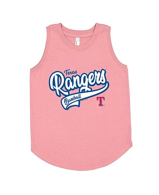 Soft As A Grape Big Girls Pink Texas Rangers Tank Top