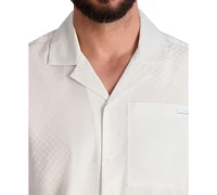 Karl Lagerfeld Paris Men's Textured Tonal Checkered Shirt