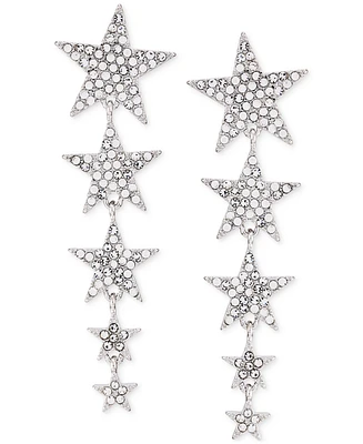 Guess Silver-Tone Pave Star Statement Earrings