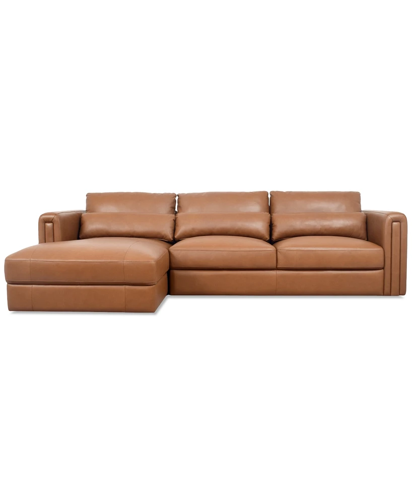 Touville 2-Pc. Leather Sectional with Chaise, Exclusively at Macy's