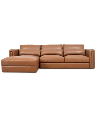 Touville 2-Pc. Leather Sectional with Chaise, Exclusively at Macy's