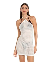 Lscn by Lascana Women's Halter Neck Crochet Cover up Beach Dress