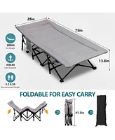 Folding Camping Cot for Adults Supporting up to 450lbs with Carry Bag