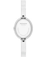 Movado Women's Museum Oval Bangle Swiss Quartz Stainless-Steel Watch, 22 x 26mm