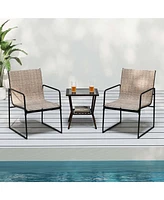 2 Pcs Outdoor Dining Chairs Patio Furniture Chair with Breathable Seat & Backrest