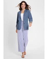Olsen Women's Classic Cotton Linen Blazer
