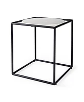 Marble Round End Table for Living Room or Bedroom Decor