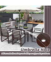 Mondawe Patio Dining Set Outdoor Dining Table and Chair Set with and Removable Cushions for Patio