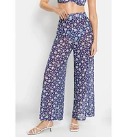 Lscn by Lascana Women's Floral Sheer Cover up Beach Dress Pants