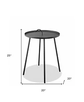 Contemporary Round Accent Table in Stainless Steel