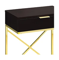 Modern Farmhouse End Table with Wood Top and Metal Frame