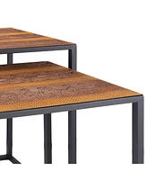 Contemporary Resin End Table – Versatile and Functional Design-Set of Two