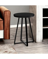Mid-Century Round End Table with Tapered Legs