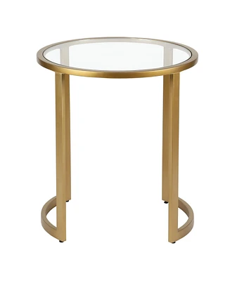 Tempered Glass Round End Table with Durable Steel Frame – Chic and Functional