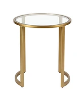 Tempered Glass Round End Table with Durable Steel Frame – Chic and Functional