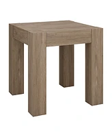 Wood Square End Table for Living Room – Classic Accent with Storage Shelf