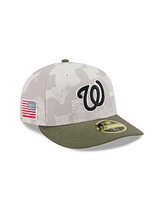 New Era Men's Light Beige/Olive Washington Nationals 2025 Armed Forces Day Low Profile 59FIFTY Fitted Hat