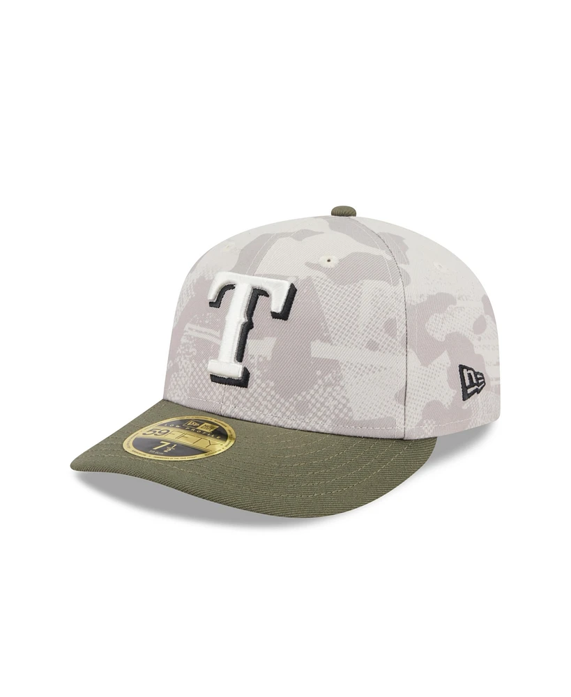 New Era Men's Light Beige/Olive Texas Rangers 2025 Armed Forces Day Low Profile 59FIFTY Fitted Hat
