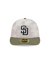 New Era Men's Light Beige/Olive San Diego Padres 2025 Armed Forces Day Low Profile 59FIFTY Fitted Hat
