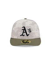 New Era Men's Light Beige/Olive Athletics 2025 Armed Forces Day Low Profile 59FIFTY Fitted Hat