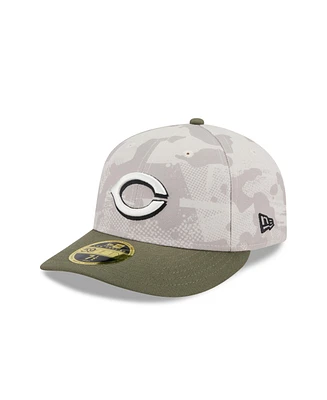 New Era Men's Light Beige/Olive Cincinnati Reds 2025 Armed Forces Day Low Profile 59FIFTY Fitted Hat