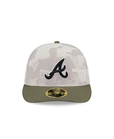 New Era Men's Light Beige/Olive Atlanta Braves 2025 Armed Forces Day Low Profile 59FIFTY Fitted Hat