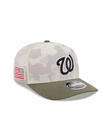 New Era Men's Light Beige/Olive Washington Nationals 2025 Armed Forces Day 9SEVENTY Adjustable Hat