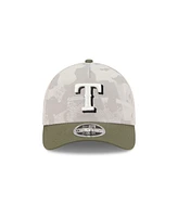 New Era Men's Light Beige/Olive Texas Rangers 2025 Armed Forces Day 9FORTY M-Crown A-Frame Adjustable Hat