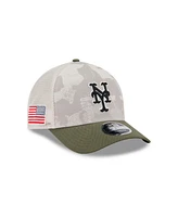 New Era Men's Light Beige/Olive New York Mets 2025 Armed Forces Day 9FORTY M-Crown A-Frame Adjustable Hat