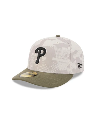 New Era Men's Light Beige/Olive Philadelphia Phillies 2025 Armed Forces Day 59FIFTY Fitted Hat