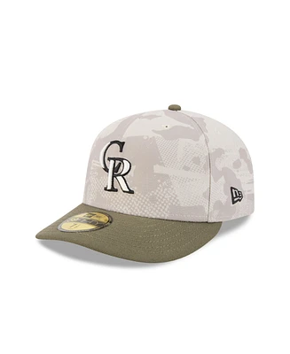 New Era Men's Light Beige/Olive Colorado Rockies 2025 Armed Forces Day 59FIFTY Fitted Hat