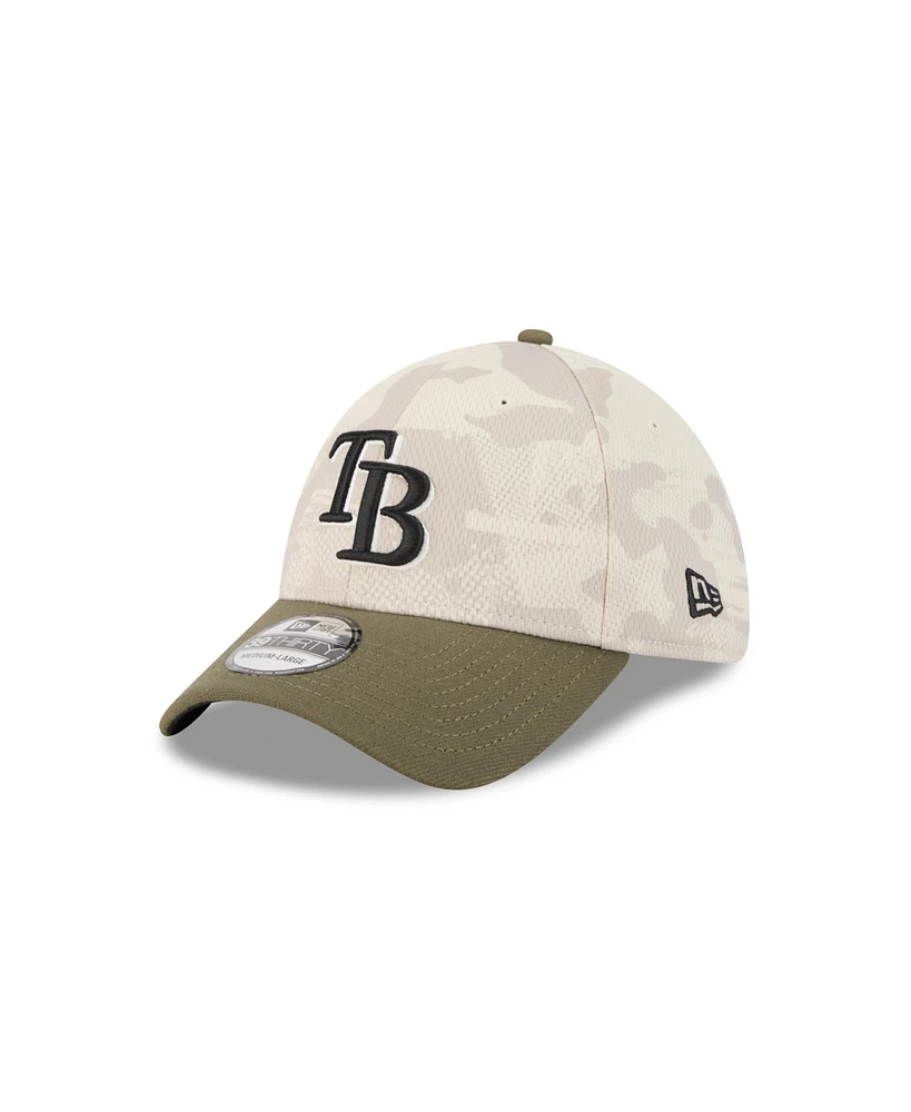 New Era Men's Light Beige/Olive Tampa Bay Rays 2025 Armed Forces Day 39THIRTY Flex Hat
