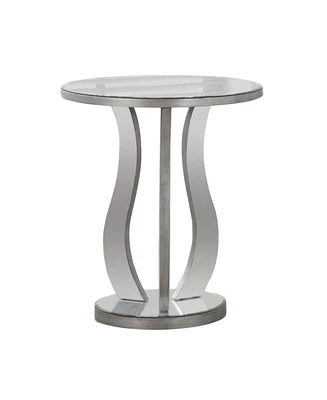 Modern Farmhouse End Table with Glass Top and Glass Frame