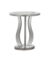 Modern Farmhouse End Table with Glass Top and Glass Frame
